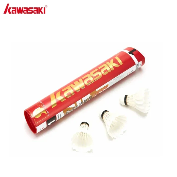 S3f45e326baef475f8f24eb4c8de0c869h.webp Kawasaki Team 1 Badminton shuttle Professional Tournament Level Shuttlecock Goose Feather Badminton Balls Speed 77'