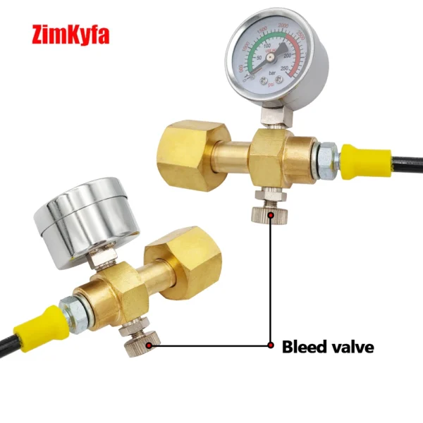 S4079d6bdfe5e4f1187e80e9b09b20e68q.webp Argon CO2 Refilling Station Charging Adapter To Small Welding Tanks,W/ 1.5 Meters Soft Hose 250bar Gauge G5/8,W21.8-14,CGA320