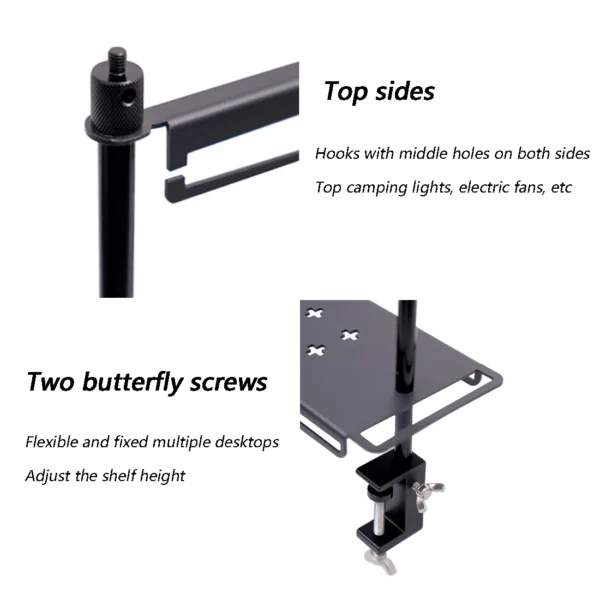TARKA Lighweight Camping Storage Shelf Aluminum Alloy Detachable Organizer Rack Table Lantern Stand Tableware Organizer Supplies
