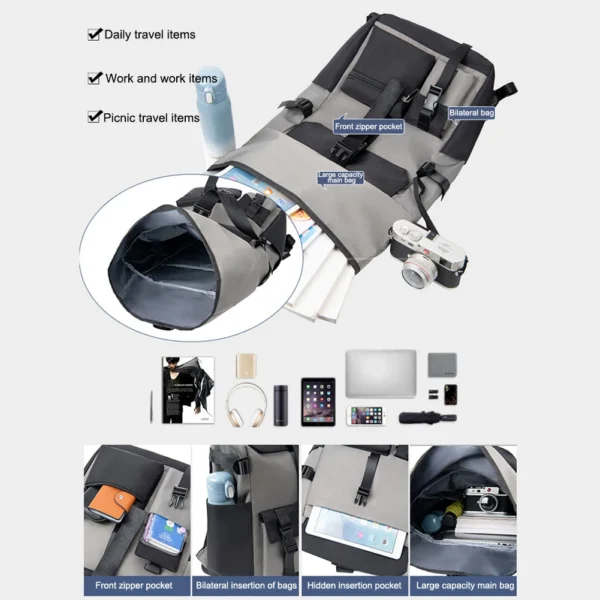 Waterproof Travel Backpack Large Capacity Men Outdoor Sports Leisure Daypack Business Laptop Backpack for School Work Office