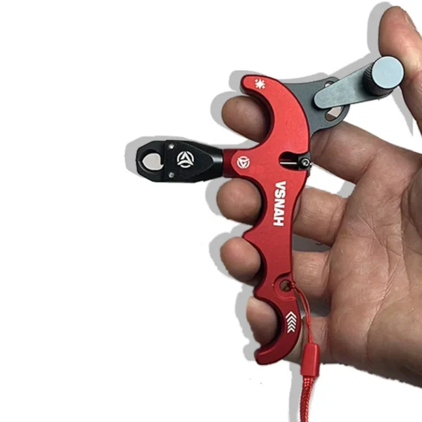 Aluminum Compound Bow Release Aid Archery Caliper Adjustable 360° Thumb 4 Finger Grip Arrow Trigger Wristband Shooting Pro Hunti