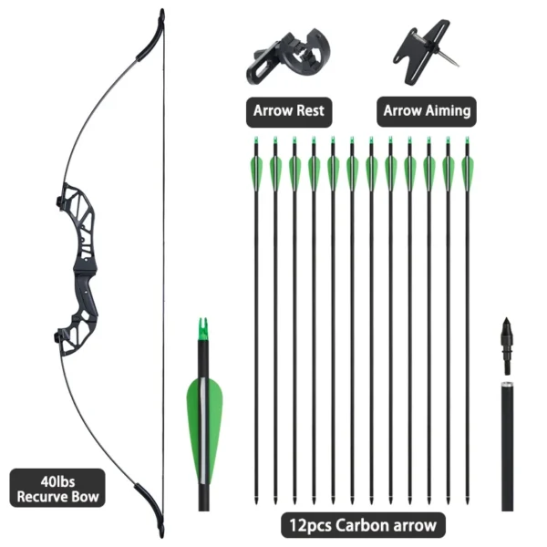Hunting Bow Take-down Bow for Shooting Archery Recurve Bow with Aiming Point Outdoor Sports Shooting 20/30/40/50lbs