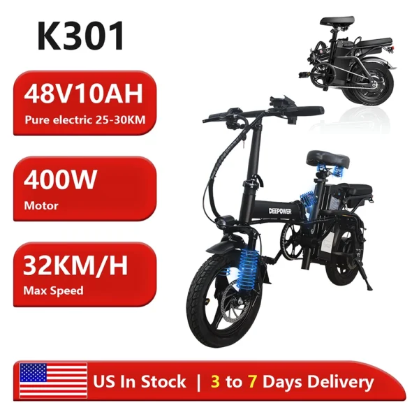 S438deb3a62df42dd96bce880653f1847o.webp 14 inch Folding Electric Bike Adults Ebike 48V 15AH 400W Max 32KM/H Cycling Bicycle Electric Bikes City