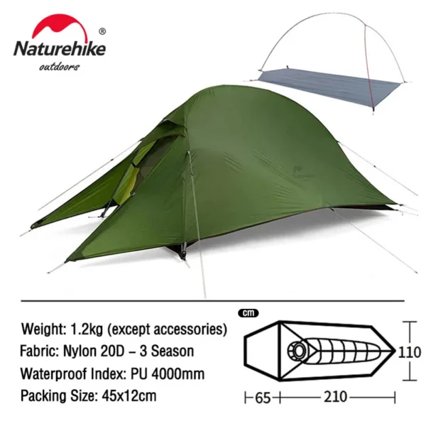 Naturehike Camping Tent Mongar 2 Persons Tent Cloud Up 1 2 3 Person Tent Star River Tent Ultralight Portable Outdoor Hiking Tent