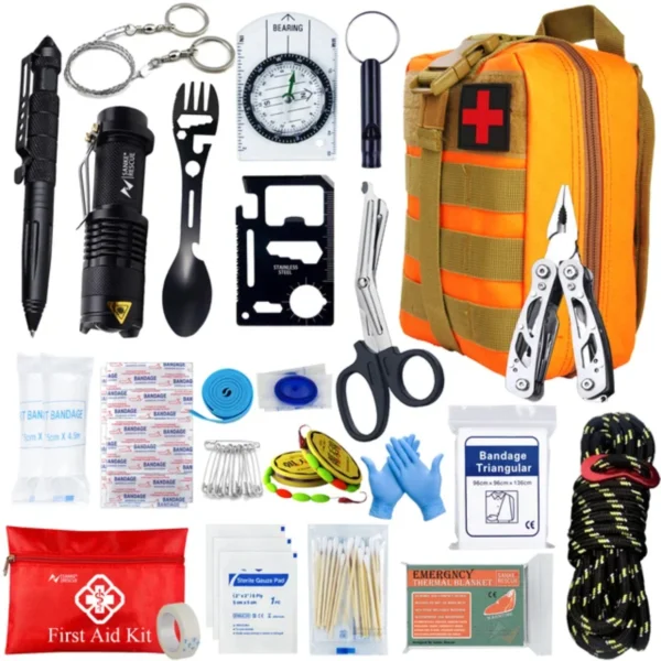 S44e5588b72b84063804fffc617236545K.webp Survival First Aid Kit Survival Military Full Set Molle Outdoor Gear Emergency Kits Trauma Bag Camping Hiking IFAK Adventures