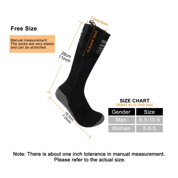 Winter Heated Socks With Battery Box Rechargeable Heating Socks Men Women Foot Warmer Thermal Socks for Outdoor Camping Skiing