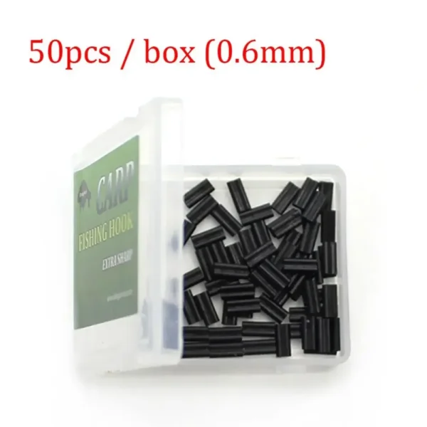 S46bc007287614085aad8affbfa1942f7d.webp 50pcs Fishing Crimp Sleeves Double Oval Fishing Line Crimping Tube Carbon Tube Wire Crimp Connector Accessories 0.6mm 0.7mm