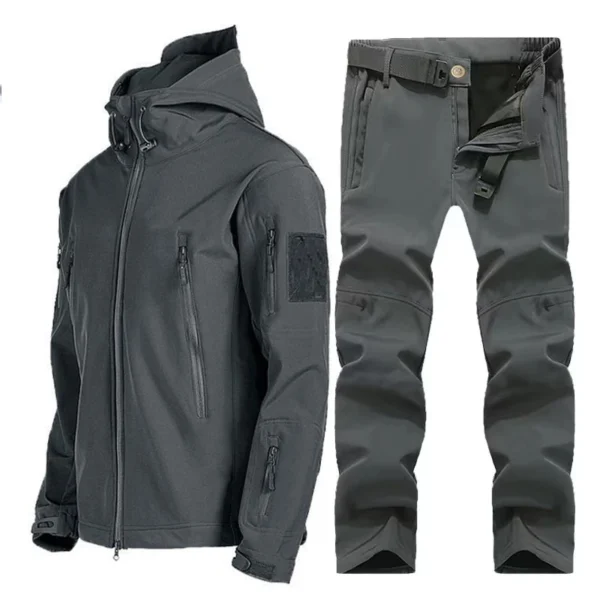 Men's Winter Waterproof Suit Hiking Tracksuit Set Softshell Jackets Camping Coat Tactical Pants Fishing Fleece Trousers