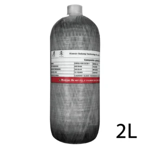 TUXING 2L Mini Diving Tank 4500Psi 300Bar Carbon Fiber Cylinder Scuba High Pressure Air Tanks for Firefighting M18*1.5