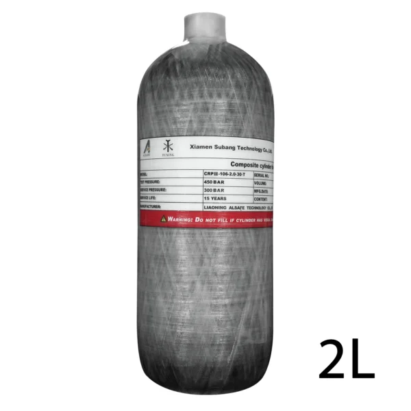 TUXING 2L Mini Diving Tank 4500Psi 300Bar Carbon Fiber Cylinder Scuba High Pressure Air Tanks for Firefighting M18*1.5