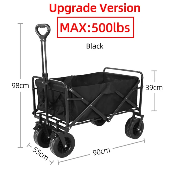 S4af293b8f5b942118e9d68b991f38726z.webp Heavy Duty Large Capacity Fold Wagon Collapsible Folding Utility Beach Cart Wagon Ourdoor Trolley Portable Garden Camping Cart