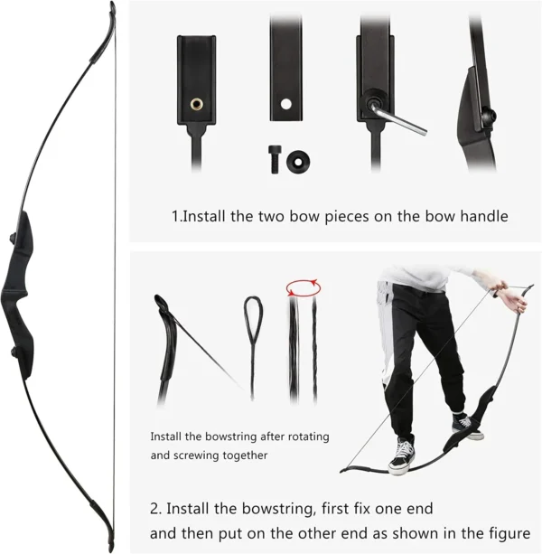 S4fc1d0c79c7e42b49eca6e847a5fd175E-1.webp Archery Recurve Bow for Right/Left-Handed Outdoor Hunting Sports Shooting 57inch 30-40 Ibs Take-down Bow Archery Target