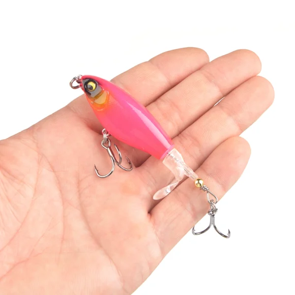 1Pcs Quality Whopper Plopper Wobblers 7.5cm 6.5g Topwater Popper Fishing Lure Hard Bait Rotating Soft Tail Fishing Tackle