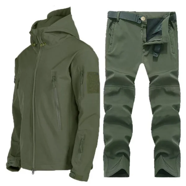 Men's Winter Waterproof Suit Hiking Tracksuit Set Softshell Jackets Camping Coat Tactical Pants Fishing Fleece Trousers