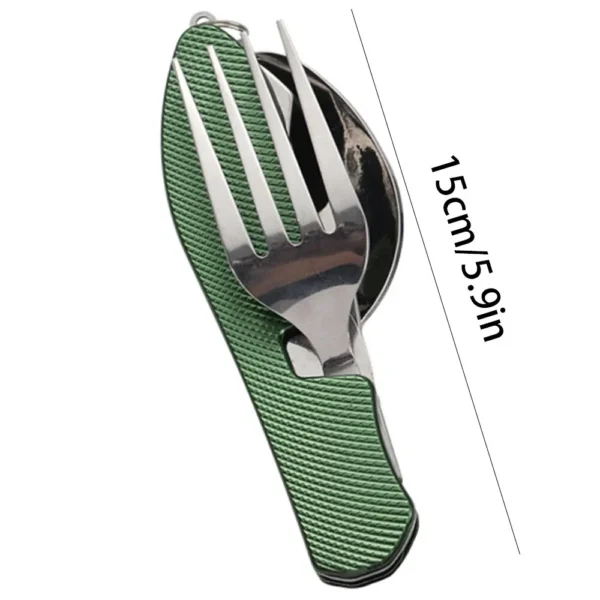 S550a5cc2b1b54536aabaef37b610cd31a.webp Foldable Camping Utensil Set - Multi-Functional Knife, Fork, Spoon Combo For Outdoor Activities And Sports Camping Picnic Travel