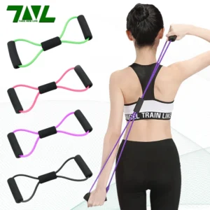 Resistance Bands Elastic Tube Rubber Belt Gym Yoga Gum Fitness Equipment Workout Muscle Pull Rope Exercise 8 Word Chest Expander