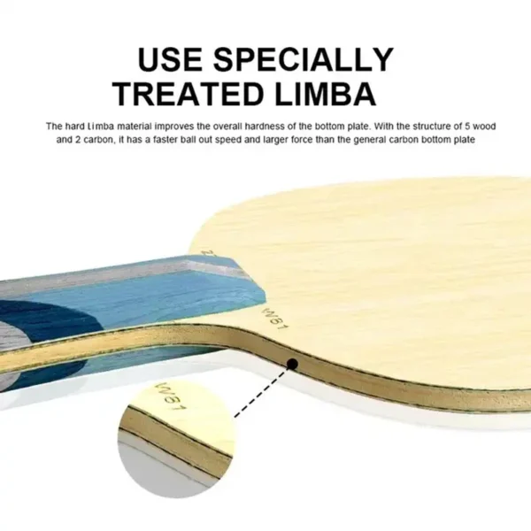 LOKI W81 Golden ALC Table Tennis Blade Professional Outer Blue AL Carbon Ping Pong Paddle Racket for Fast Attack with Loop