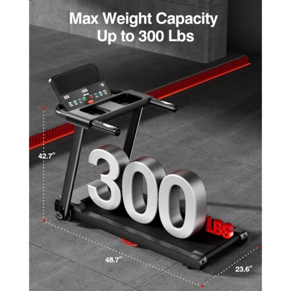 S589622c59e0249ad98c068ce2b7321fcU.webp Treadmills for Home, 3.0HP Quiet Brushless Folding Treadmill with Heart Rate Sensor, Dual Cushion System, 300lbs Weight Capacity