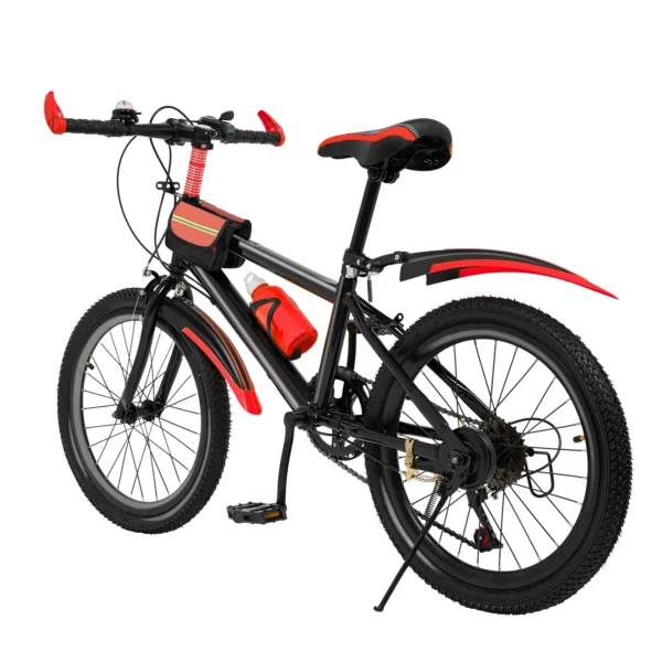 20" Mountain Bike 7 Speeds Kids Bicycle Dual-Disc Brakes Unisex Children's Bicycle Height Adjustable MTB Boys Girls Riding Bike
