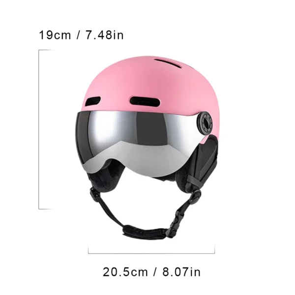 Ski Helmet with Detachable Earmuff Men Women Snowboard Helmet with Goggle Fixed Strap Safety Skiing Helmet Skiing Sports Helmet