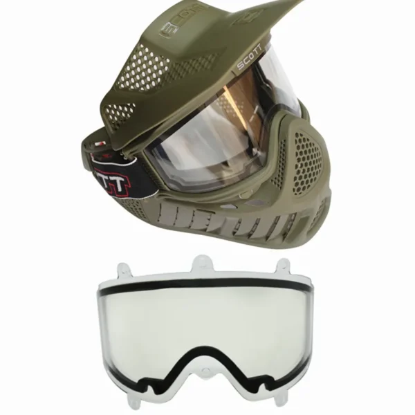 High Strength Paintball Mask or Airsoft Mask with Double Lens Anti Fog Goggle