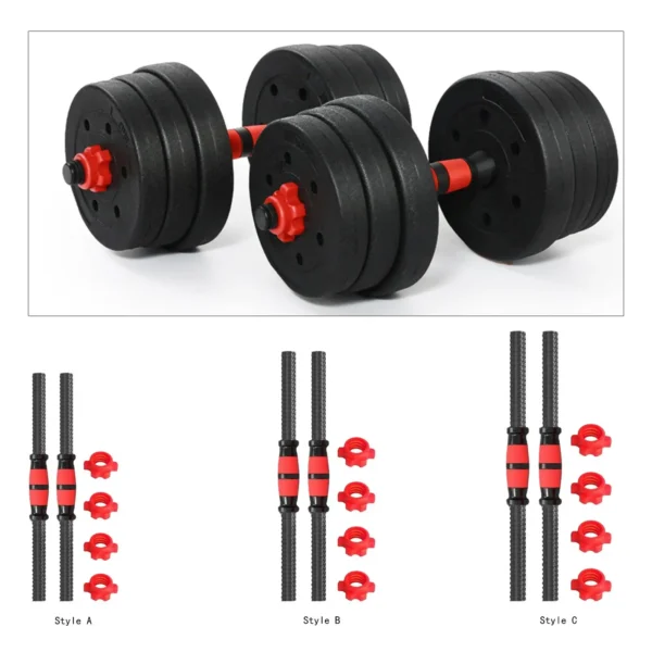 2Pcs Dumbbell Bars Dumbellsweights Set Comfortable Steel Sturdy Barbell Bar with