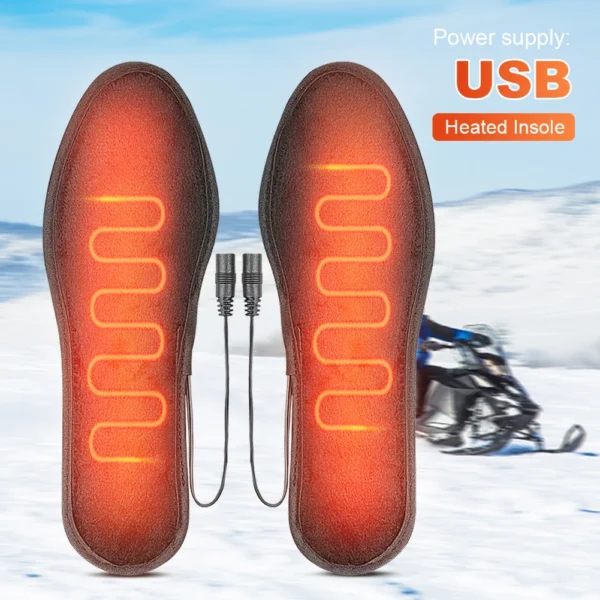Men Women Electrically Heating Insoles Washable Electric Foot Warming Pad Feet Warmer Sock Mat USB Rechargeable Heated Insoles