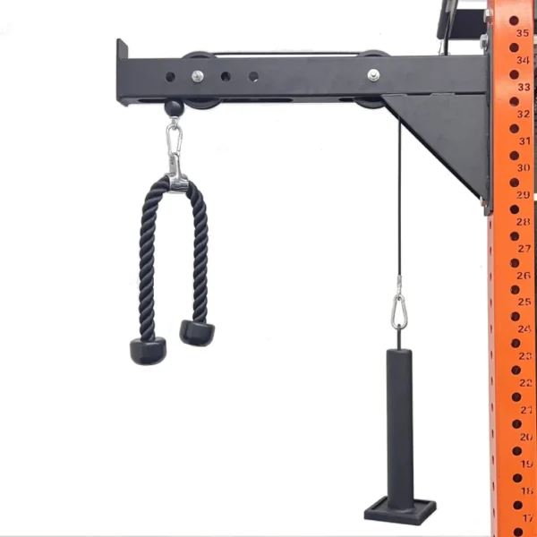 High Pull Down Pulley Rope Combination For 1'' Hole & 2'' Weight Plates  Back Muscle Strength Exercise  For Home Gym