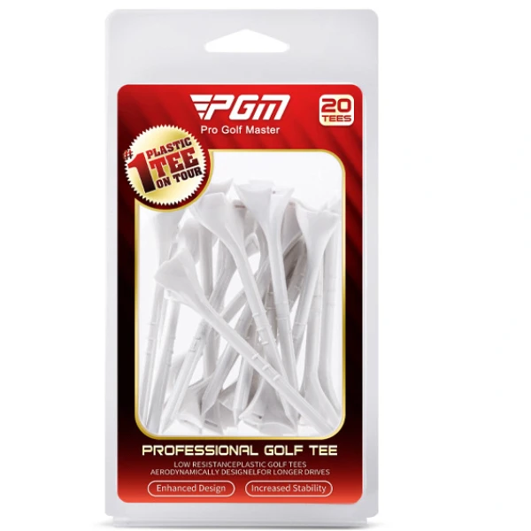 PGM Golf Tee 10 ° Oblique Insert Ball Stud Aiming Arrows 83mm 20pcs/box QT031