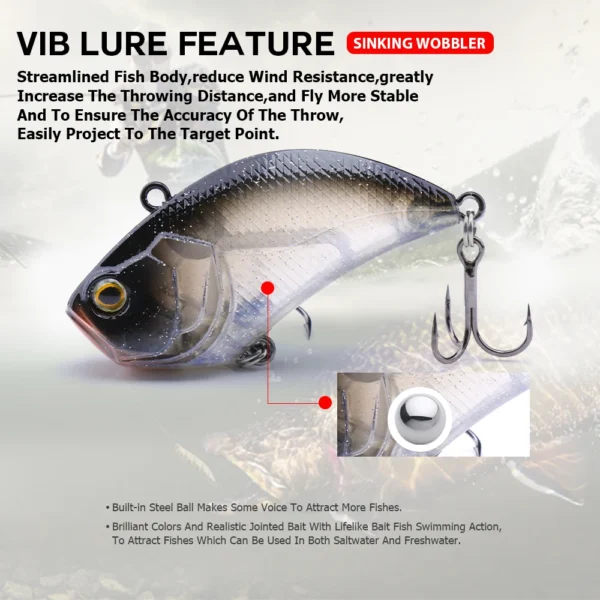 S60f8e8f482f84b09a169b61dc053db63t.webp Agoie Noisy Vib Lure 55mm 13g Artificial Rattle Bait Vibrating Blade Lure Ideal For Freshwater Bass Pike And Walleye Fishing