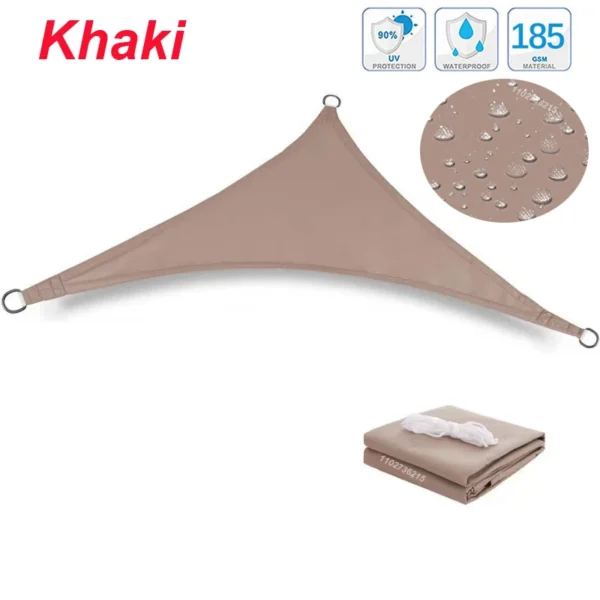 Multi-size Triangle Sun Shade Sail Waterproof Outdoor Garden Patio Party Sunscreen Awing Sun Canopy For Beach Camping Pool