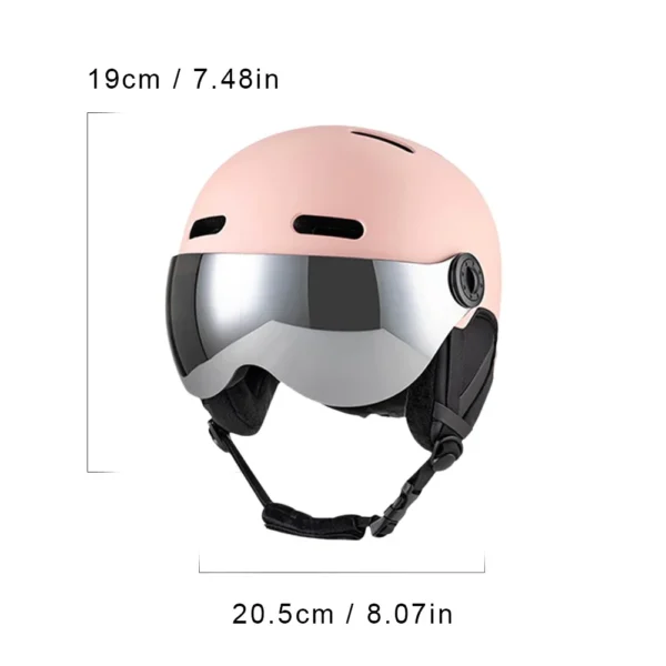 Ski Helmet with Detachable Earmuff Men Women Snowboard Helmet with Goggle Fixed Strap Safety Skiing Helmet Skiing Sports Helmet
