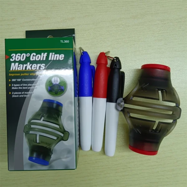 3pcs pen Golf Ball Line Marker Drawing Tool and Marks Pens Set Template Alignment Putting Marking Liner 360 Degree Rotation Tool