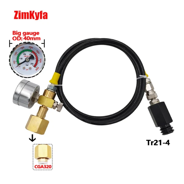 Soda Water Stream Homebrew External High Pressure Hose to CO2 Carbon Dioxide Tank,For Sodastrem Machine to W21.8-14 CGA320 Tank