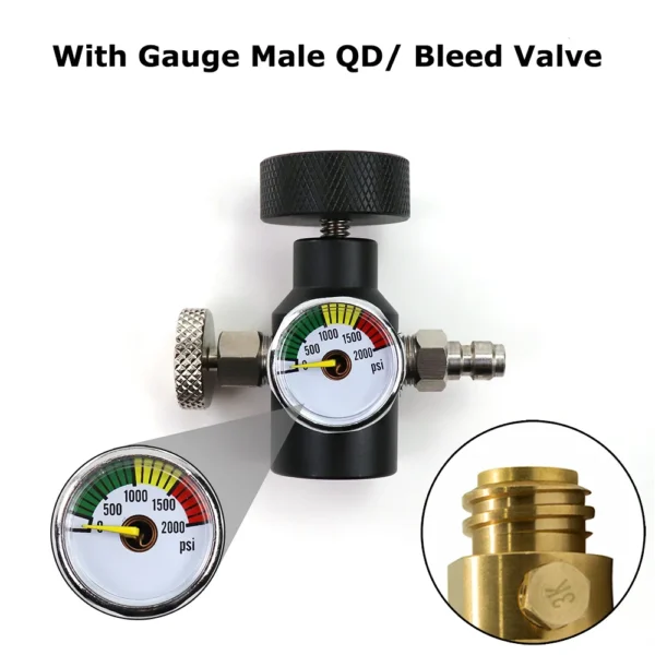 CO2 Refill Adapter Fill Station On/Off Adaptor For Tr21-4 Sodastream Cylinder Charging With 2000psi Gauge,8mm Quick Plug