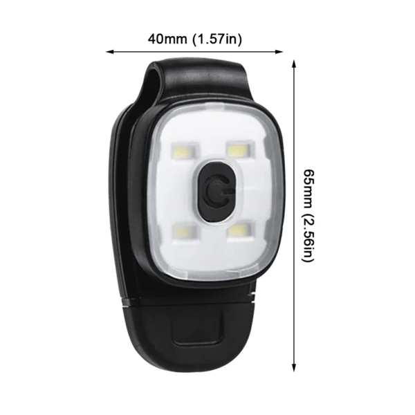 2/3PCS LED Clip Flashlight USB Charging LED Running Lights Multifunction Lightweight Warning Lights for Night Walking Fishing