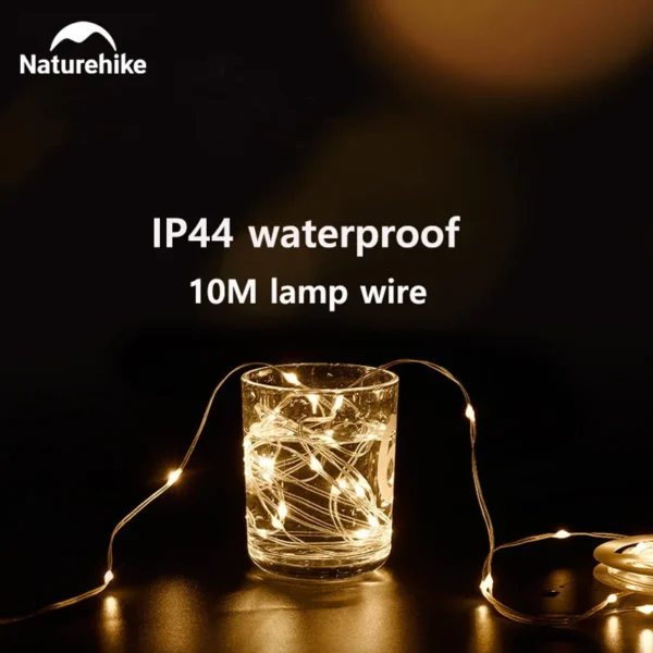 S6b4962332bd94f0fa8e451a0e2eaa263g.webp Naturehike 10m Camping String Light Ip44 Waterproof 8 Modes Atmosphere Party Lighting Warning String Lamp Outdoor Tent Lantern
