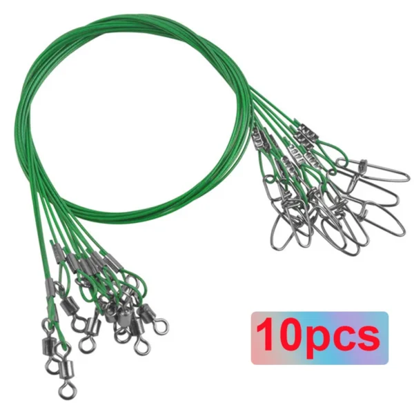10pcs Dia 1mm Sea Fishing Steel Wire Leader Line 125LB Big Size Anti-bite Fishing-line Tuna Carp Fishing Lure Tackle Equipment