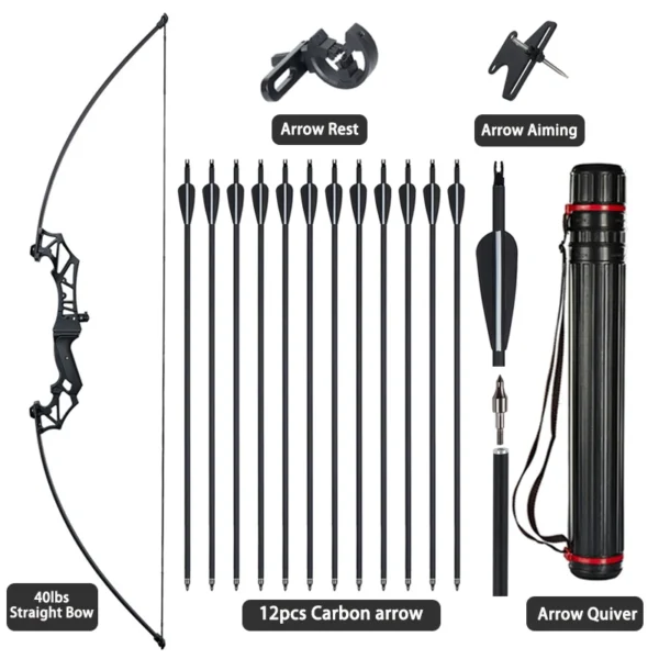 Hunting Bow Take-down Bow for Shooting Archery Recurve Bow with Aiming Point Outdoor Sports Shooting 20/30/40/50lbs