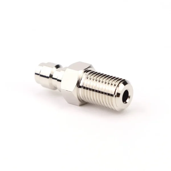 S716e6154e0cf4eb2b00af9b3bd89fabdc.webp CO2 Fill Fitting 8MM Quick Disconnect Plug Fill Nipple Adapter With 3/8-24UNF Thread Replace CO2 Cartridge To External Co2 Tank