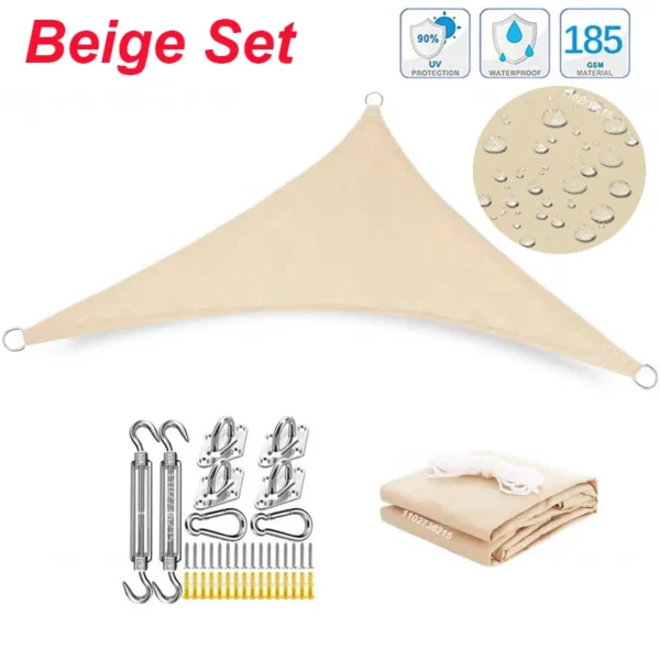 Multi-size Triangle Sun Shade Sail Waterproof Outdoor Garden Patio Party Sunscreen Awing Sun Canopy For Beach Camping Pool