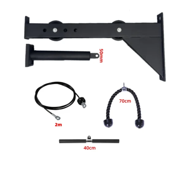 High Pull Down Pulley Rope Combination For 1'' Hole & 2'' Weight Plates  Back Muscle Strength Exercise  For Home Gym