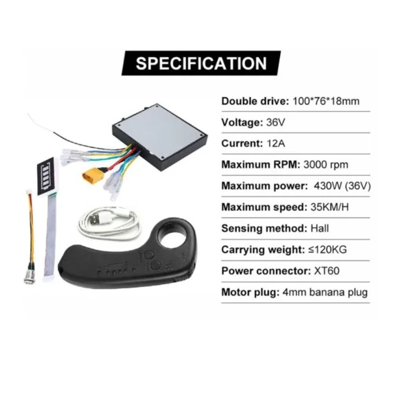 36V Brushless Dual Motor Electric Skateboard Controller Set Longboard Drive ESC Substitute Scooter Mainboard Accessories