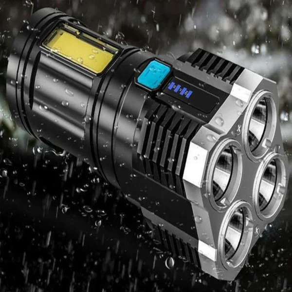 S77c9eeaa115841ee885d433466d53d75E.webp 1/2pcs 4 Core LED Flashlight COB Side Light Fishing USB Charging 4 Modes Torch Outdoor Camping Lantern Tool with Power Display