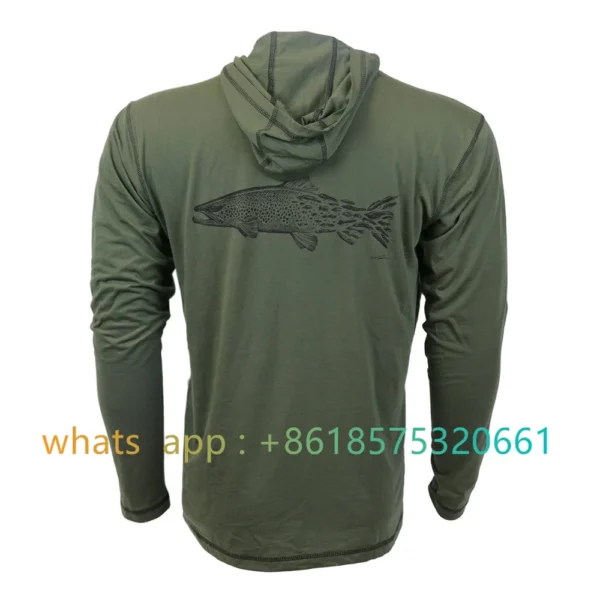 Fishing Hoodie Summer Fishing Clothing Long Sleeve Breathable Fishing Performance Shirt UV Protection Mens Fishing Wear