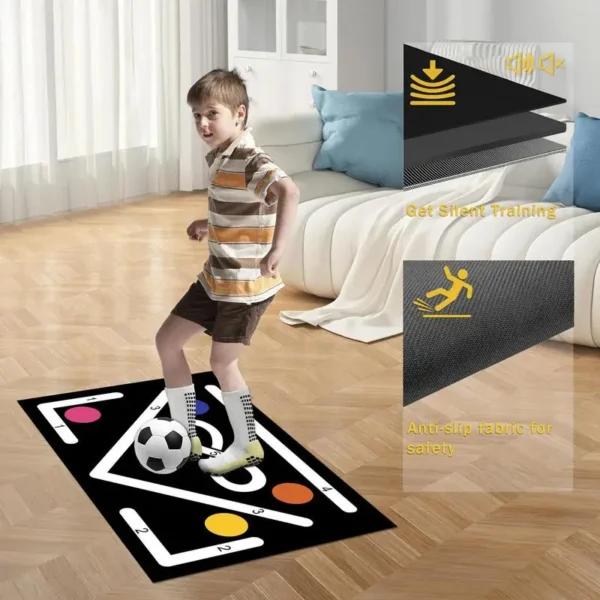 Football Training Mat Soccer Skills Drills Pad 23.6x35.4in Anti-Skid Rubber Exercise Mat Football Door Mat Carpet Pace Ball