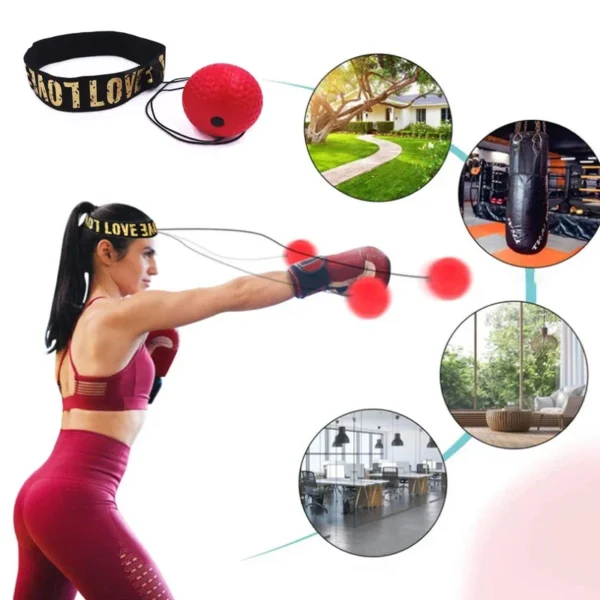 Head-mounted Boxing Speed Ball Training Equipment - Improve Hand Eye Coordination, Reaction Time, and Fitness with this PU Punch