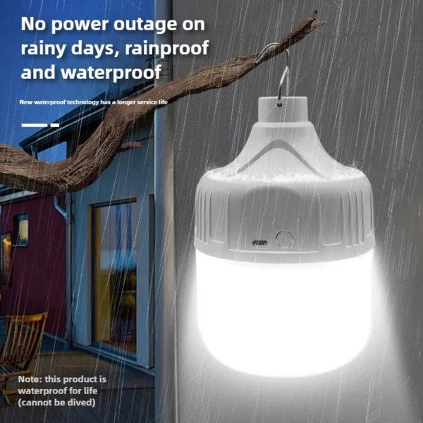 USB Rechargeable Portable Camping Light Bulb, Waterproof Tent Hanging Light, Outdoor Hiking Picnic Fishing Light