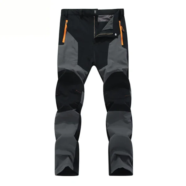 TRVLWEGO Men Summer Hiking Pants Wear-resistant Water Splash Prevention Quick Dry UV Proof Elastic Thin Camping Trousers