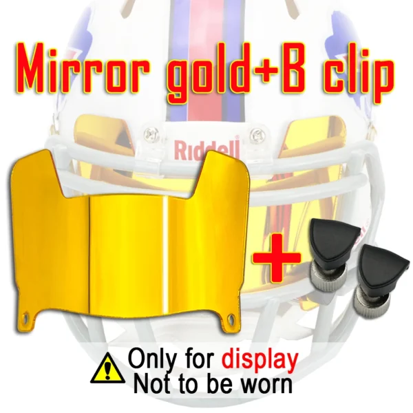 Display Mini Size Football Visor with Clip Unable to wear Mini Football Helmet Visor Insert for Collectors and Builders